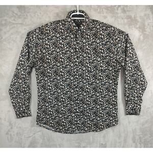 Daniel K. Men's Long Sleeve Tailored-Fit Ditsy Floral Print Button-Up Shirt Lrg